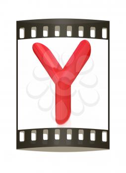 Alphabet on white background. Letter Y on a white background. The film strip