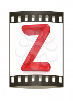 Alphabet on white background. Letter Z on a white background. The film strip