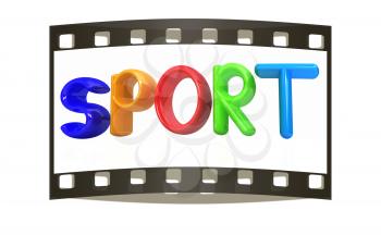 3d colorful text sport on a white background
. The film strip