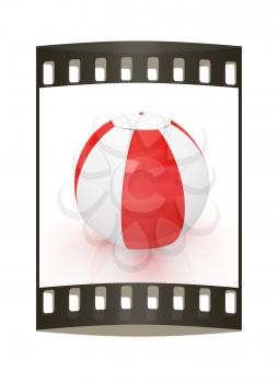 colorful aquatic ball on a white background. The film strip