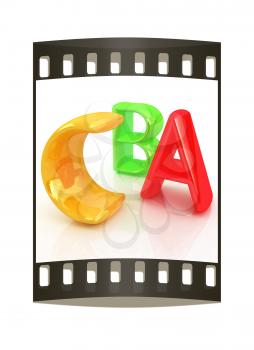colorful abc on white background. The film strip