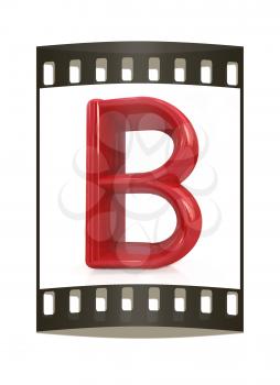 Alphabet on white background. Letter B on a white background. The film strip