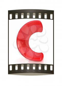 Alphabet on white background. Letter C on a white background. The film strip
