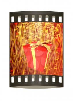 Good music is the best gift. Festive background. The film strip