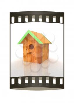 Nest box birdhouse. The film strip