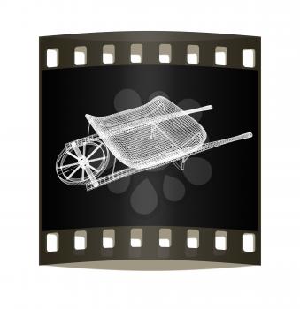 wheelbarrow on a white background. The film strip