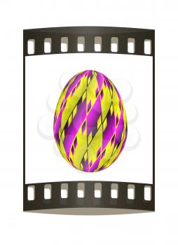 Easter egg on a white background. The film strip with place for your text