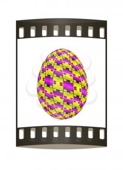 Easter egg on a white background. The film strip with place for your text