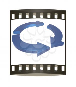 Blue arrows on a white background. The film strip