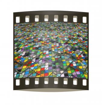 Abstract mosaic urban background. The film strip