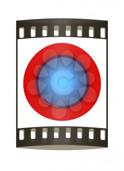 Button isolated on a white background. The film strip