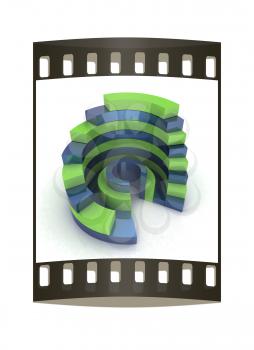 Abstract structure on a white background. The film strip