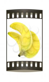 bananas on a white background. The film strip