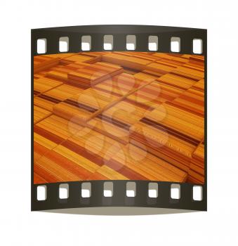 The abstract wood urban background. The film strip