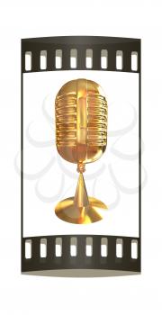 Golden Microphone icon on a white background. The film strip