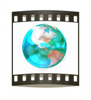 Metal earth on a white background. The film strip