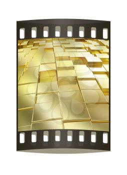 Gold urban background (close-up). The film strip