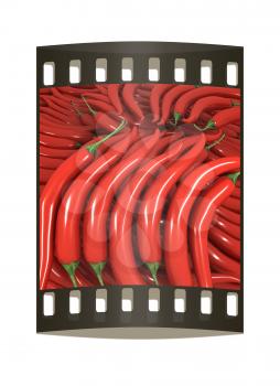 red hot chili peppers background. The film strip