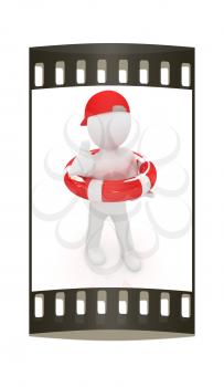 The concept of a reliable insurance on a white background. The film strip