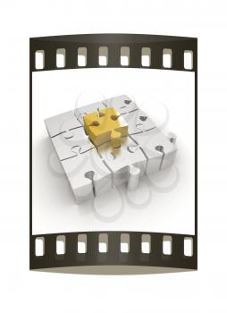 The best choice of puzzles on a white background. The film strip
