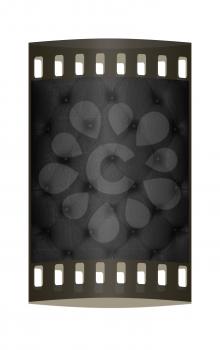 Sepia picture of genuine black leather upholstery. The film strip