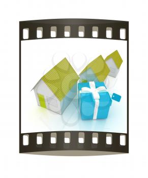 Houses and gift. The film strip