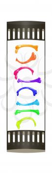 Set of colorful bone on a white background. The film strip