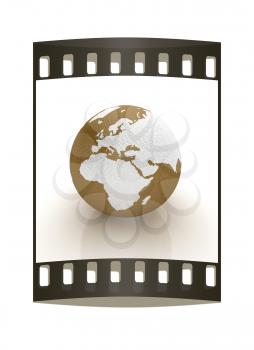 Leather earth on a white background. The film strip