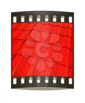 3d red roof tiles. The film strip