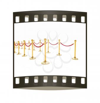 3d illustration of path to the success. The film strip