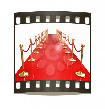 3d illustration of path to the success. The film strip