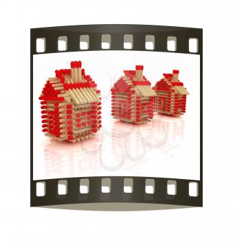 Log houses from matches pattern with the best percent on white. The film strip