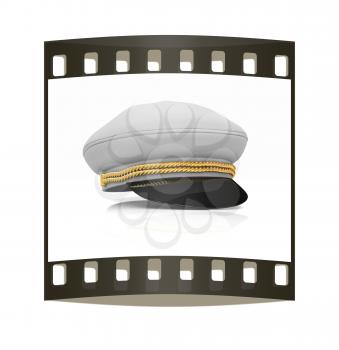 Marine cap on a white background. The film strip
