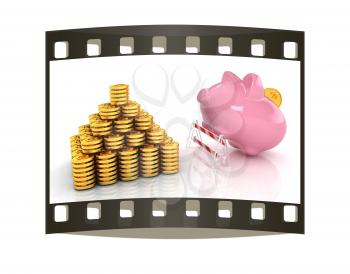 Savings no barriers! on a white background. The film strip