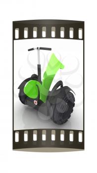 The best choice personal and ecological transport on a white background. The film strip