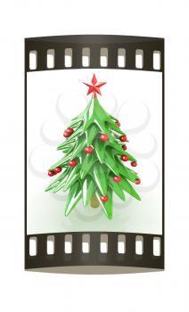 Christmas tree on a white background. The film strip