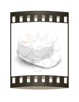 Hard hat on a white background. The film strip