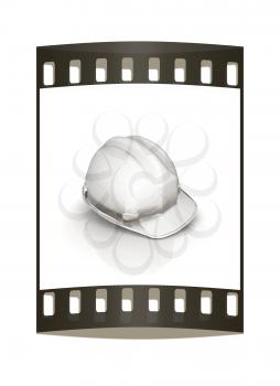 Hard hat on a white background. The film strip