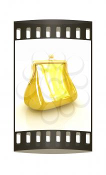 Purse on a white background. The film strip