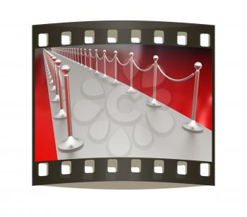 3d illustration of path to the success on a white background. The film strip