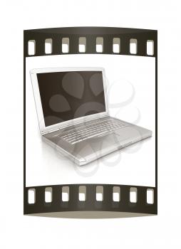 Laptop Computer PC on a white background. The film strip