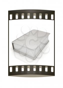 Book on white background. The film strip