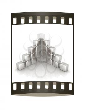 cubic diagram structure on a white background. The film strip