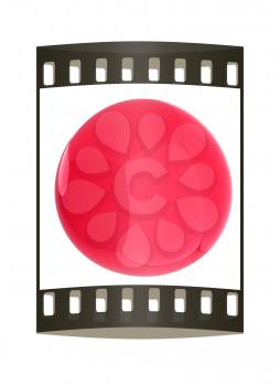 Glossy red sphere. The film strip