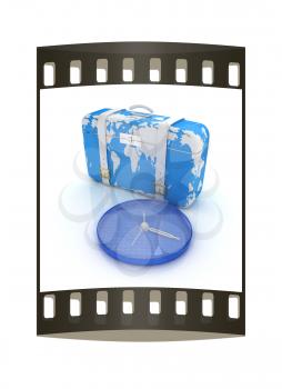 Suitcase for travel. The film strip