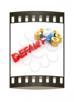 Default concept on a white background. The film strip