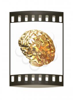 Gold human brain. The film strip