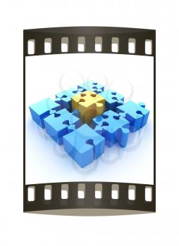 Colorful Jigsaw Puzzle. The film strip