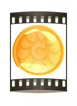 Glossy yellow button. The film strip