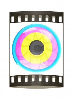 Colorfull button. The film strip
